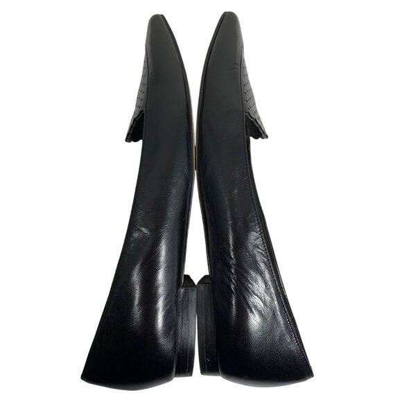 Cole Haan Black Leather Perforated Scalloped Flats SZ 7B Womens Casual Business - Picture 12 of 12